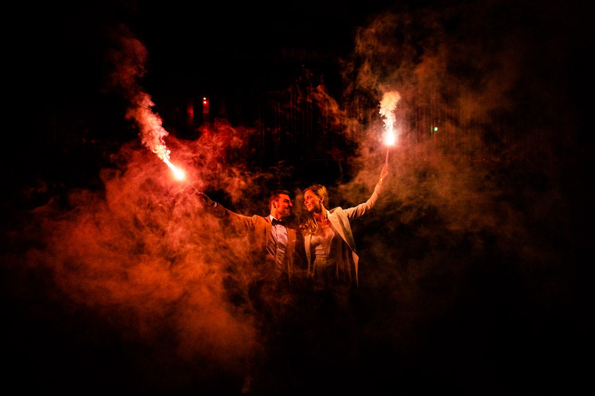 Brautpaar Fackeln Brautpaar Fackeln - Hochzeitsfotograf Essen